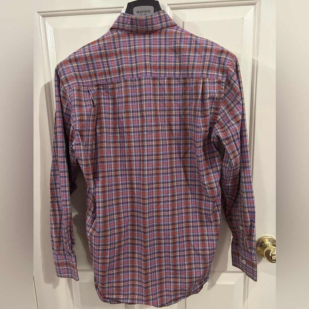 Alan Flusser Men’s Small Multicolored Stripe Button Down Long Sleeve Shirt - Picture 4 of 7